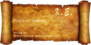 Kozicz Emese névjegykártya