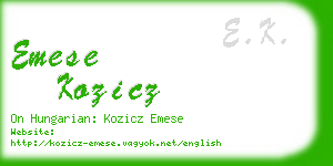 emese kozicz business card